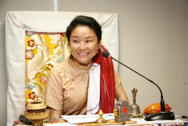 Khandro Thrinlay Chodon A lay Buddhist practitioner, Khandro-la brings her wisdom of her ancient lineage and tradition alive in a modern world through her global retreats and teachings.