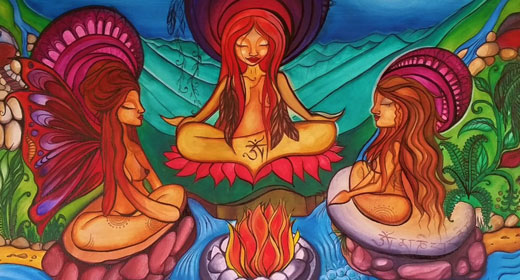 women-in-a-circle-with-a-spiritual-center-awaken
