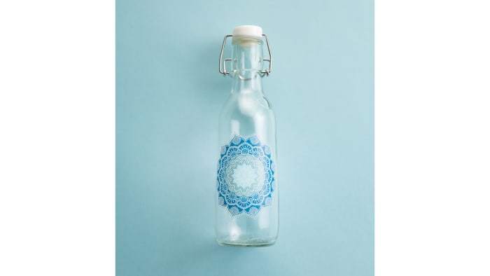 Love Bottle's Reusable Glass Mandala Water Bottle