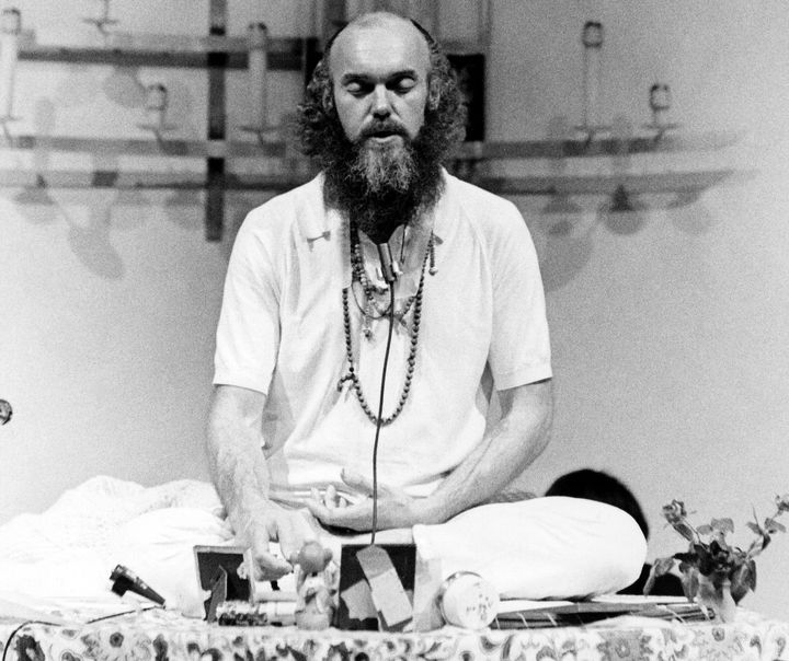 American spiritual teacher Baba Ram Dass meditates in this 1970 file photo.
