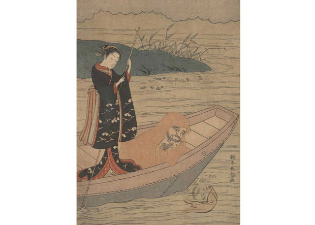 Daruma-in-Boat-with-Attendant-awaken