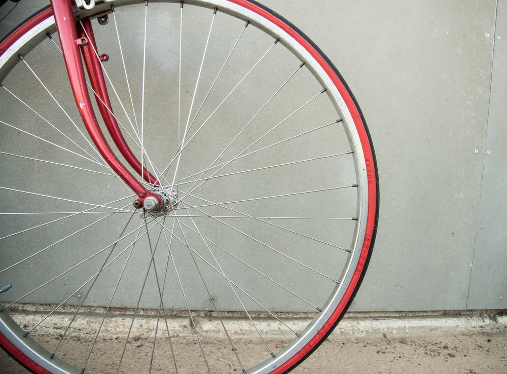 Close-up detail of cogwheel on a vintage bicycle