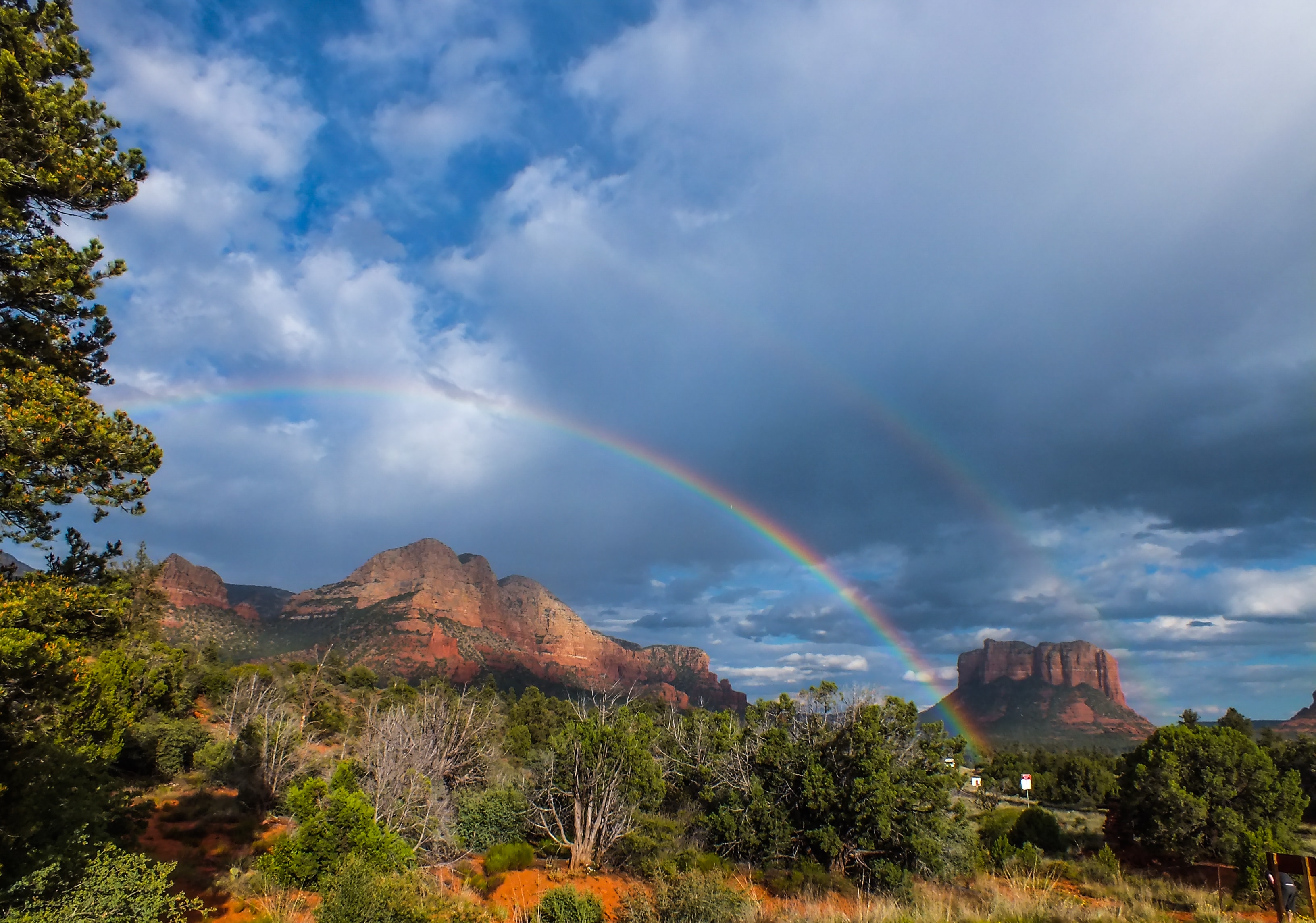 Double rainbows in this picture of Sedona.