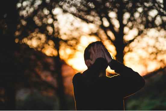 man dealing with mental health issues