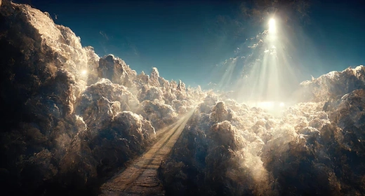 illustration-theme-reincarnation-soul-road-heaven-among-clouds-awaken
