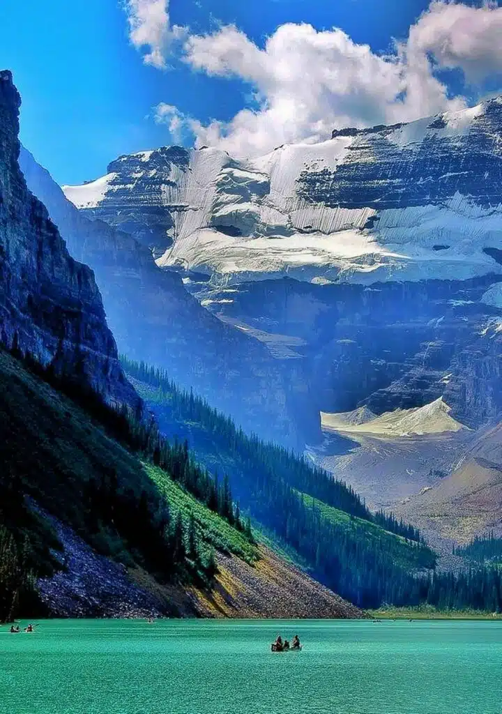 Lake Louise, Mount Lefroy and Victoria Glacier in Banff National Park, Canada -awaken