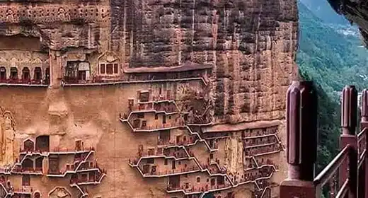 Maijishan Grottoes are a series of 194 rock-cut caves in China-awaken