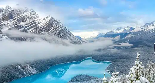 Peyto Lake during winter, Banff National Park, Canada-awaken
