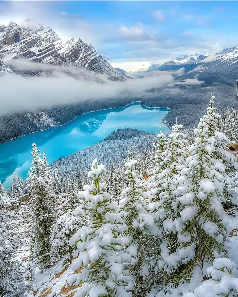 Peyto Lake during winter, Banff National Park, Canada-awaken