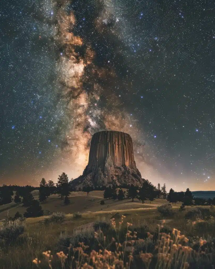 Our home Galaxy - The Milky Way pictured over the Devil Tower, Wyoming USA-awaken