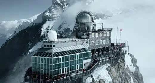 Sphinx Observatory at Jungfraujoch, Switzerland,-awaken
