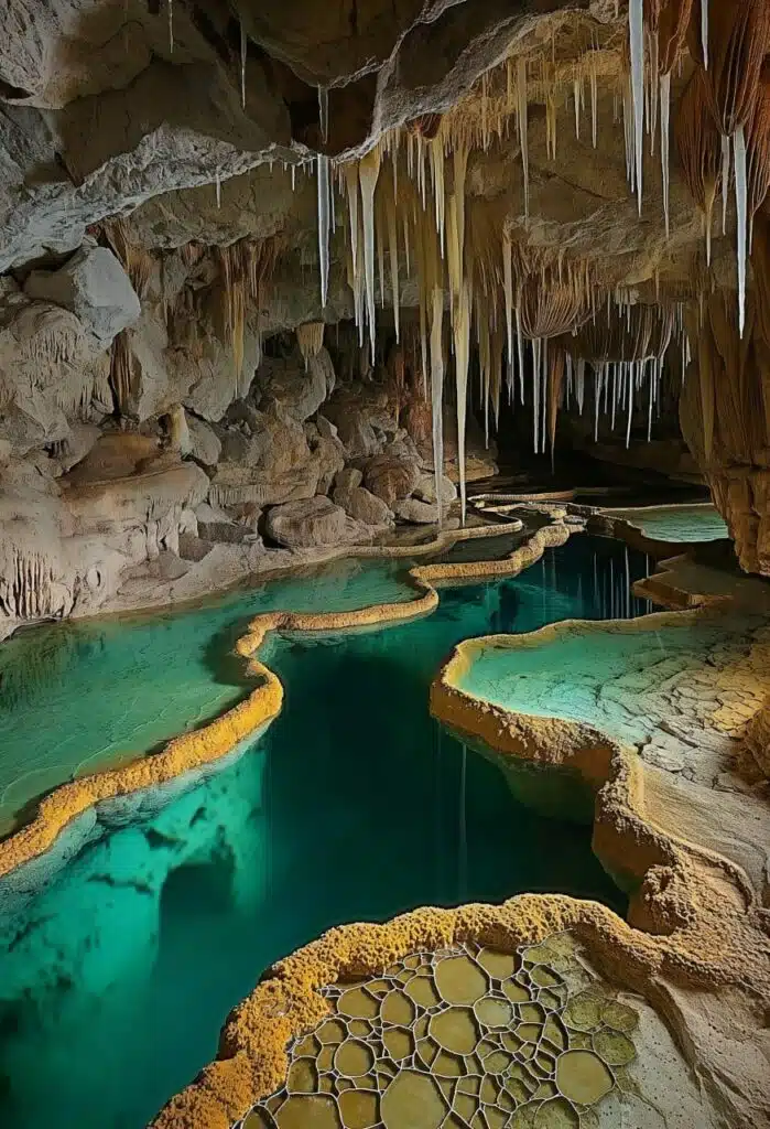 The Lake Castrovalva area of Lechuguilla Cave in Carlsbad Caverns National Park, New Mexico-AWAKEN