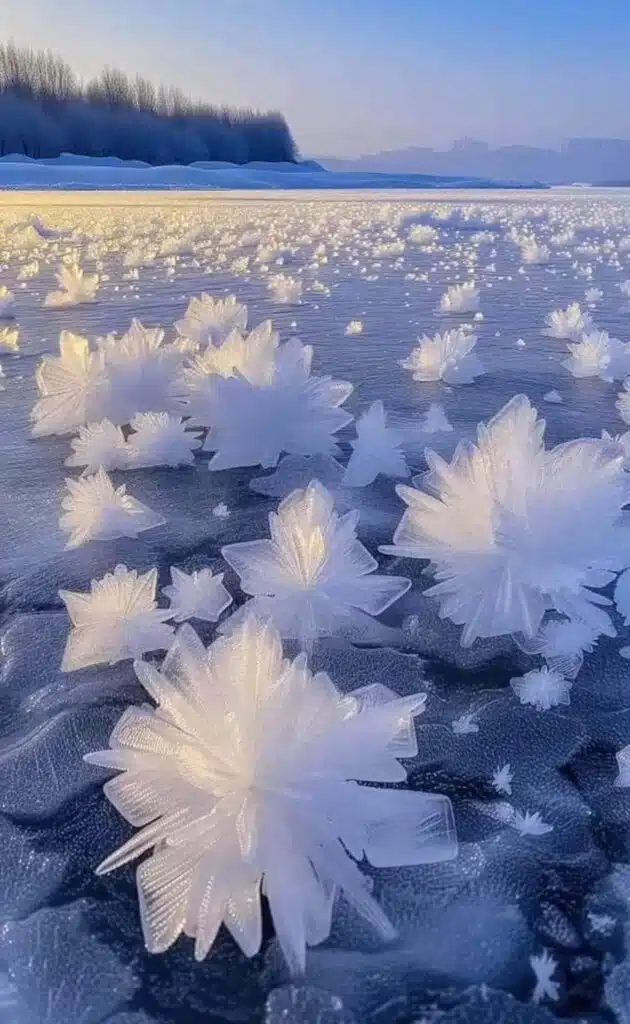 When winter’s grip tightens on Norway, particularly in the northern reaches above the Arctic Circle, the stage is set for ice flowers to bloom.-awaken