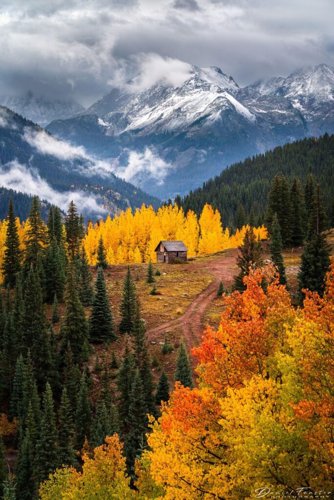 San Juan Mountain Autumn Photo - Fall Colors Picture - Cabin in the Woods-AWAKEN