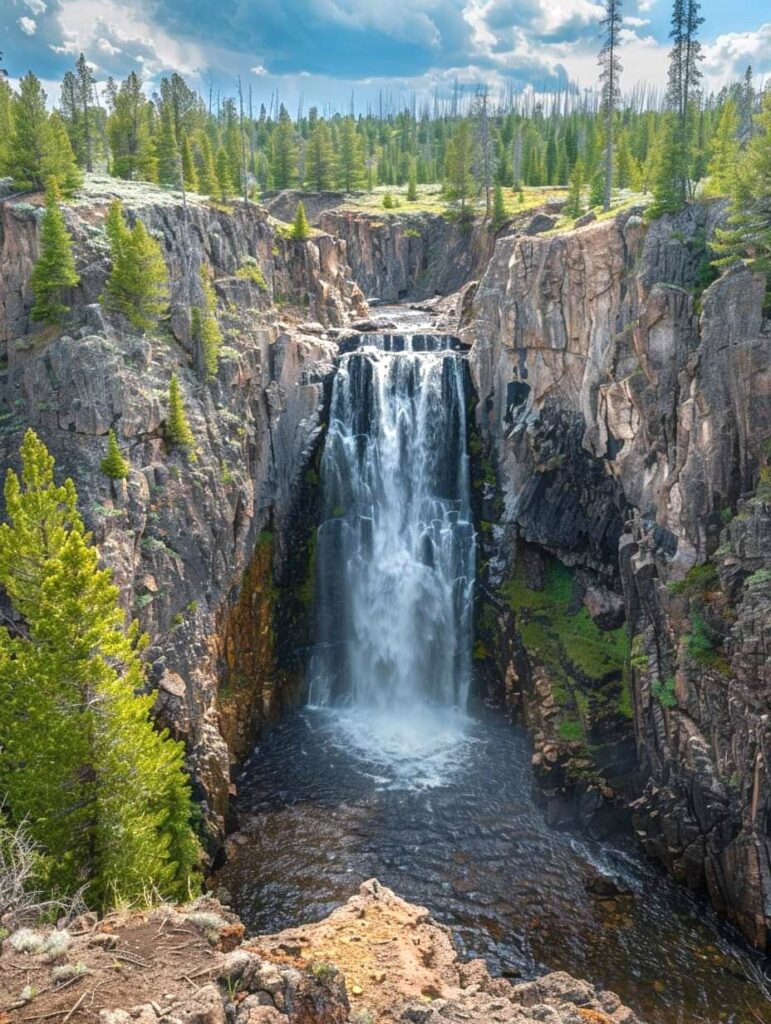 Union Falls in Yellowstone National Park-awaken