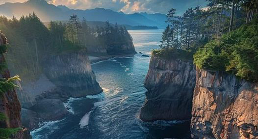 Olympic Mountains from Cape Flattery, Washington-awaken