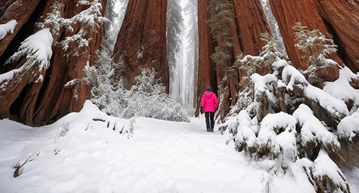 Winter wonderland in Sequoia National Park-awaken