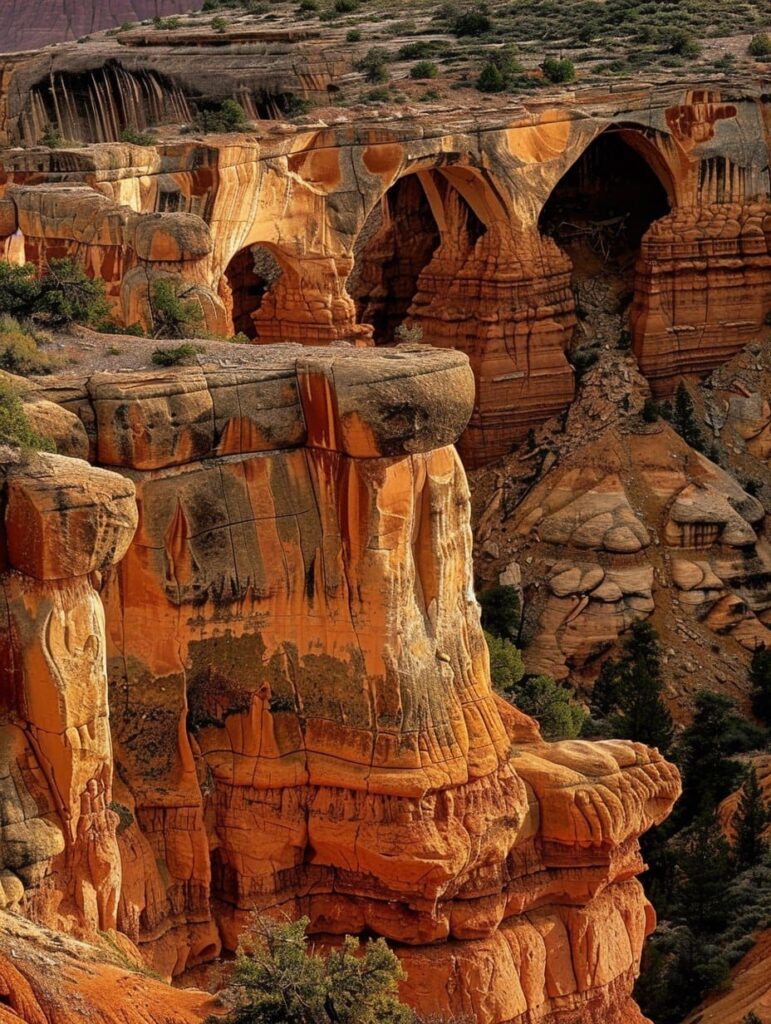 The arches of Cotton Wolf Canyon State Park in Utah, USA. -awaken