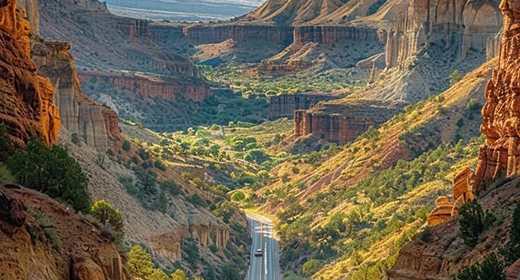 Highway in Badlands National Park, South Dakota-awaken