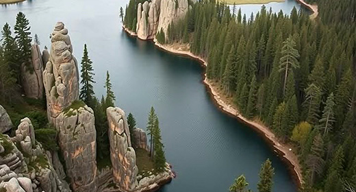 Sylvan Lake, Custer State Park, South Dakota-awaken
